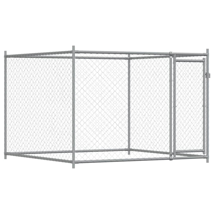 Gabbia per Cani con Porte Grigia 8x2x1,5 m in Acciaio Zincato 3209575
