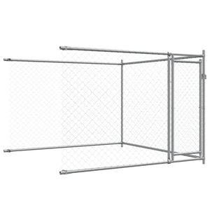 Gabbia per Cani con Porte Grigia 8x2x1,5 m in Acciaio Zincato 3209575