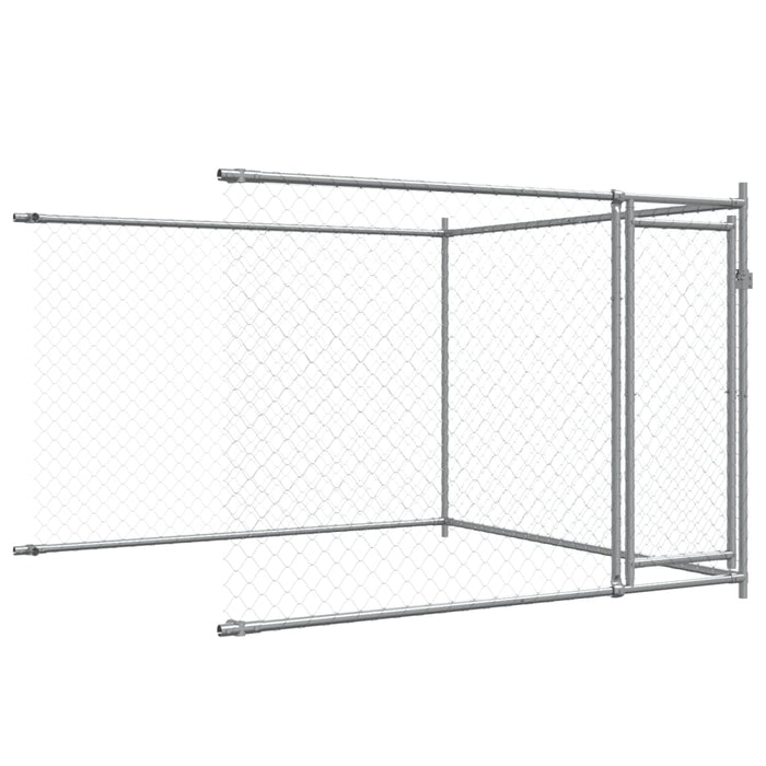Gabbia per cani con porte 8 x 2 x 1,5 m acciaio zincato grigio 02_0041626