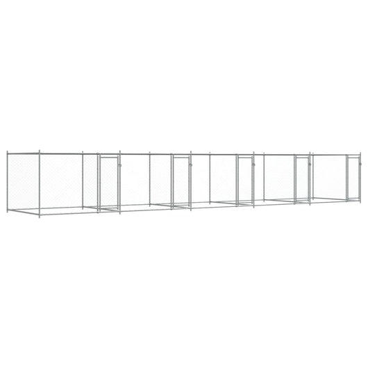 Gabbia per Cani con Porte Grigia 10x2x1,5 m in Acciaio Zincatocod mxl 86884