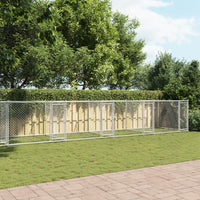 Gabbia per Cani con Porte Grigia 10x2x1,5 m in Acciaio Zincatocod mxl 86884
