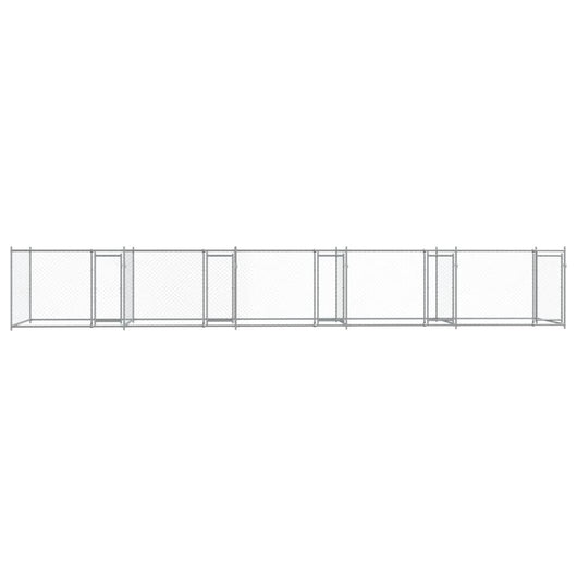 Gabbia per cani con porte 10 x 2 x 1,5 m acciaio zincato grigio 02_0041622