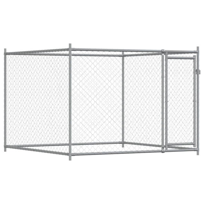 Gabbia per cani con porte 10 x 2 x 1,5 m acciaio zincato grigio 02_0041622