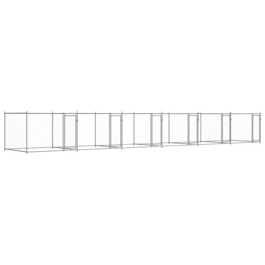 Gabbia per Cani con Porte Grigia 12x2x1,5 m in Acciaio Zincato 3209577