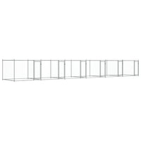 Gabbia per Cani con Porte Grigia 12x2x1,5 m in Acciaio Zincatocod mxl 110869