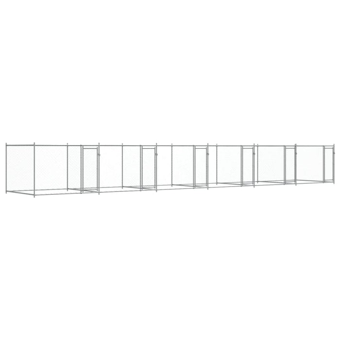 Gabbia per cani con porte 12 x 2 x 1,5 m acciaio zincato grigio 02_0041623