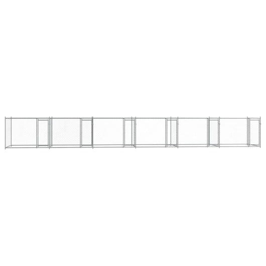 Gabbia per cani con porte 12 x 2 x 1,5 m acciaio zincato grigio 02_0041623