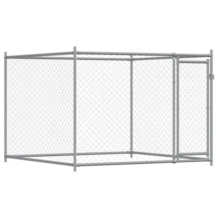 Gabbia per cani con porte 12 x 2 x 1,5 m acciaio zincato grigio 02_0041623