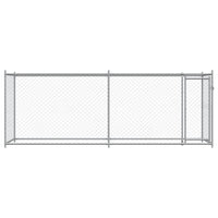 Gabbia per cani con porta 4 x 2 x 1,5 m acciaio zincato grigio 02_0041619