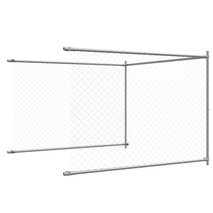 Gabbia per Cani con Porta Grigia 4x2x1,5 m in Acciaio Zincato 3209578