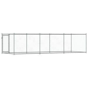Gabbia per Cani con Porta Grigia 6x2x1,5 m in Acciaio Zincato 3209579