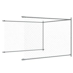 Gabbia per cani con porta 6 x 2 x 1,5 m acciaio zincato grigio 02_0041620