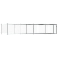 Gabbia per Cani con Porta Grigia 8x2x1,5 m in Acciaio Zincatocod mxl 110871