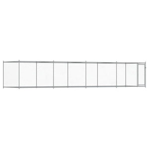 Gabbia per Cani con Porta Grigia 8x2x1,5 m in Acciaio Zincatocod mxl 110871