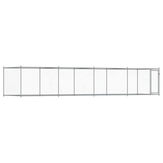 Gabbia per Cani con Porta Grigia 8x2x1,5 m in Acciaio Zincatocod mxl 110871