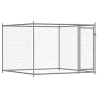 Gabbia per cani con porta 8 x 2 x 1,5 m acciaio zincato grigio 02_0041621