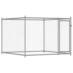 Gabbia per cani con porta 8 x 2 x 1,5 m acciaio zincato grigio 02_0041621
