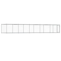 Gabbia per Cani con Porta Grigia 10x2x1,5 m in Acciaio Zincato 3209581