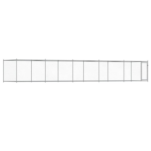 Gabbia per Cani con Porta Grigia 10x2x1,5 m in Acciaio Zincato 3209581