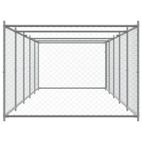 Gabbia per cani con porta 10 x 2 x 1,5 m acciaio zincato grigio 02_0041616