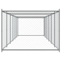 Gabbia per cani con porta 12 x 2 x 1,5 m acciaio zincato grigio 02_0041617