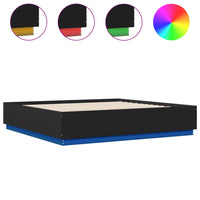 Giroletto con Luci LED Nero 200x200 cm in Legno Multistrato 3209584