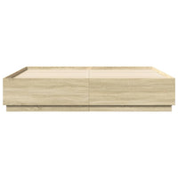 Giroletto Cassetti-Struttura Letto con contenitore Luci LED Sonoma 200x200 cm Legno Multistrato 704367