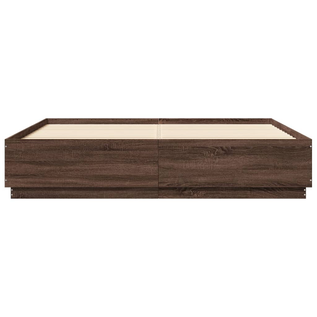 Giroletto Luci LED Rovere Marrone 200x200 cm Legno Multistrato 3209589