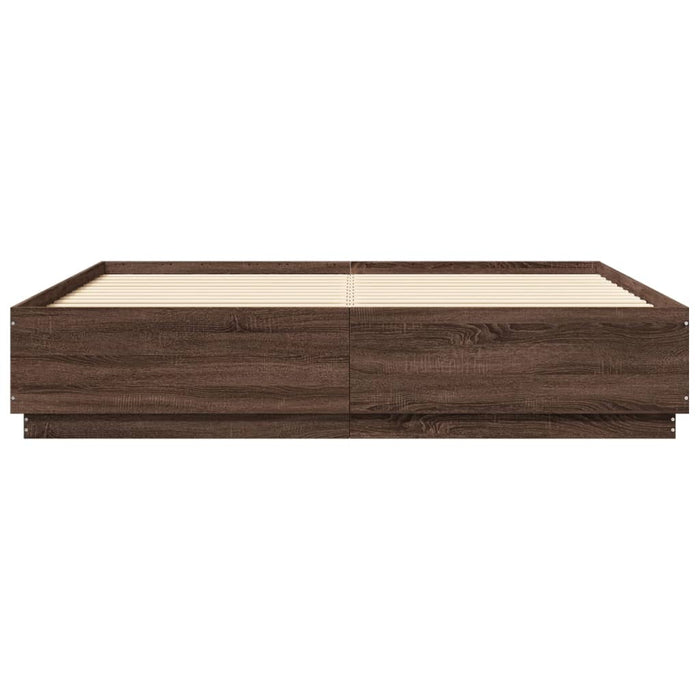 Giroletto Luci LED Rovere Marrone 200x200 cm Legno Multistrato 3209589