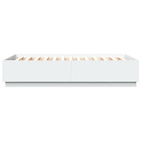 Giroletto con Luci LED Bianco 160x200 cm in Legno Multistrato 3209597