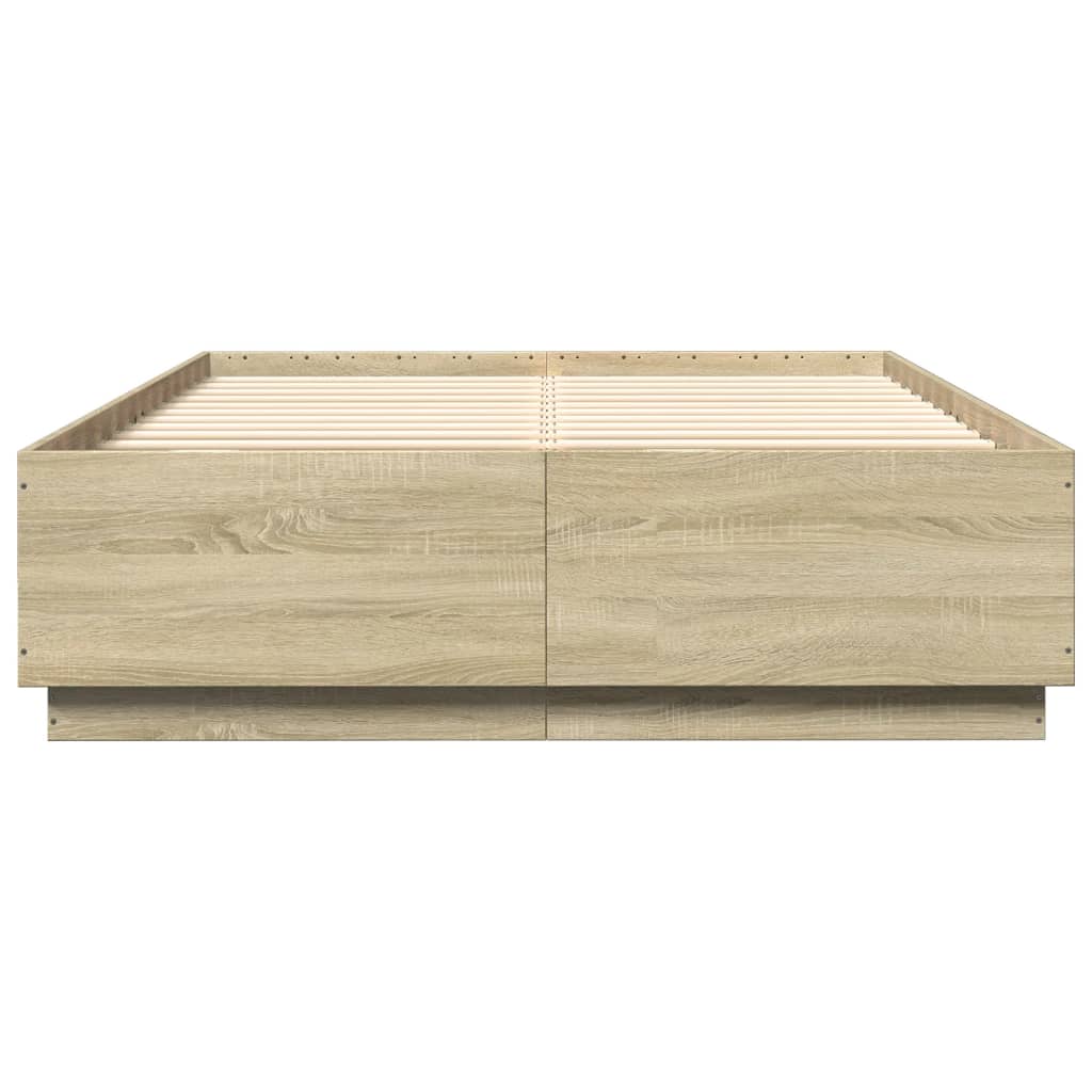 Giroletto Luci LED Rovere Sonoma 160x200 cm Legno Multistrato 3209599