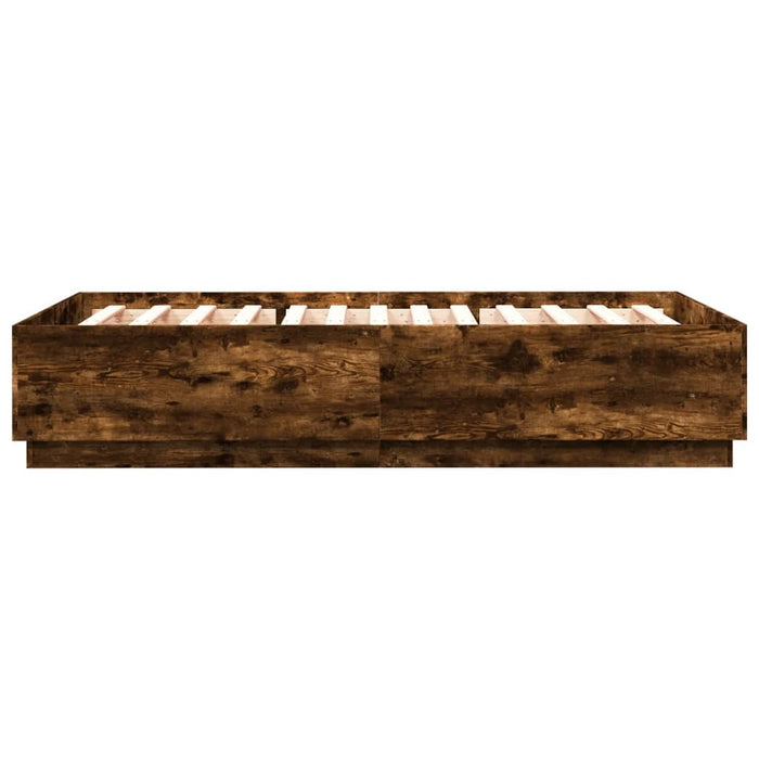 Giroletto con Luci LED Rovere Fumo 160x200 cm Legno Multistrato 3209601