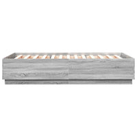 Giroletto Luci LED Grigio Sonoma 160x200 cm Legno Multistrato 3209602