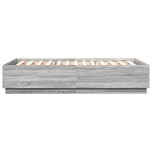 Giroletto Luci LED Grigio Sonoma 160x200 cm Legno Multistrato 3209602