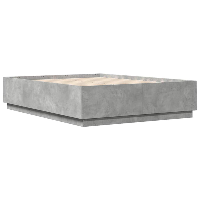 Giroletto Luci LED-Struttura Letto con LED Grigio Cemento 150x200 cm Legno Multistrato 578052