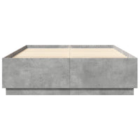 Giroletto Luci LED-Struttura Letto con LED Grigio Cemento 150x200 cm Legno Multistrato 578052