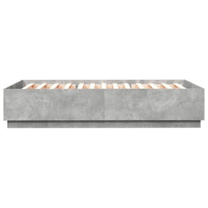 Giroletto Luci LED-Struttura Letto con LED Grigio Cemento 150x200 cm Legno Multistrato 578052