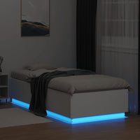 Giroletto con Luci LED Bianco 100x200 cm in Legno Massello 3209625