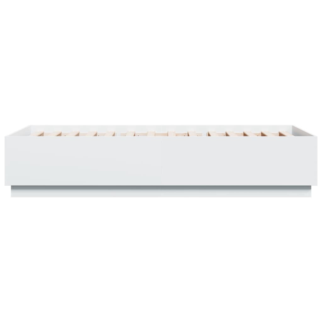 Giroletto con Luci LED Bianco 100x200 cm in Legno Massello 3209625