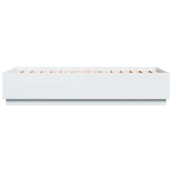 Giroletto con Luci LED Bianco 100x200 cm in Legno Massello 3209625