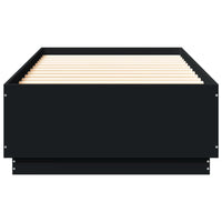 Giroletto con Luci LED Nero 100x200 cm in Legno Massello 3209626