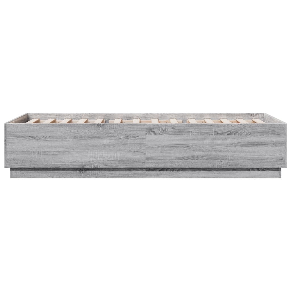 Giroletto Luci LED Grigio Sonoma 100x200cm in Legno Multistrato 3209630