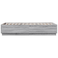 Giroletto Luci LED Grigio Sonoma 100x200cm in Legno Multistrato 3209630