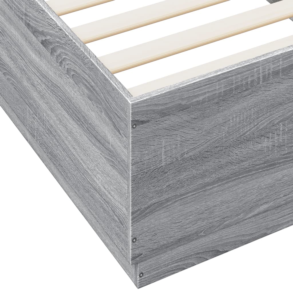 Giroletto Luci LED Grigio Sonoma 100x200cm in Legno Multistrato 3209630