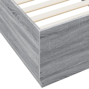 Giroletto Luci LED Grigio Sonoma 100x200cm in Legno Multistrato 3209630
