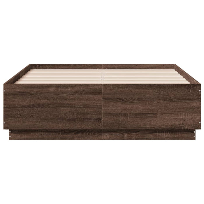 Giroletto Luci LED Rovere Marrone 135x190 cm Legno Multistrato 3209652