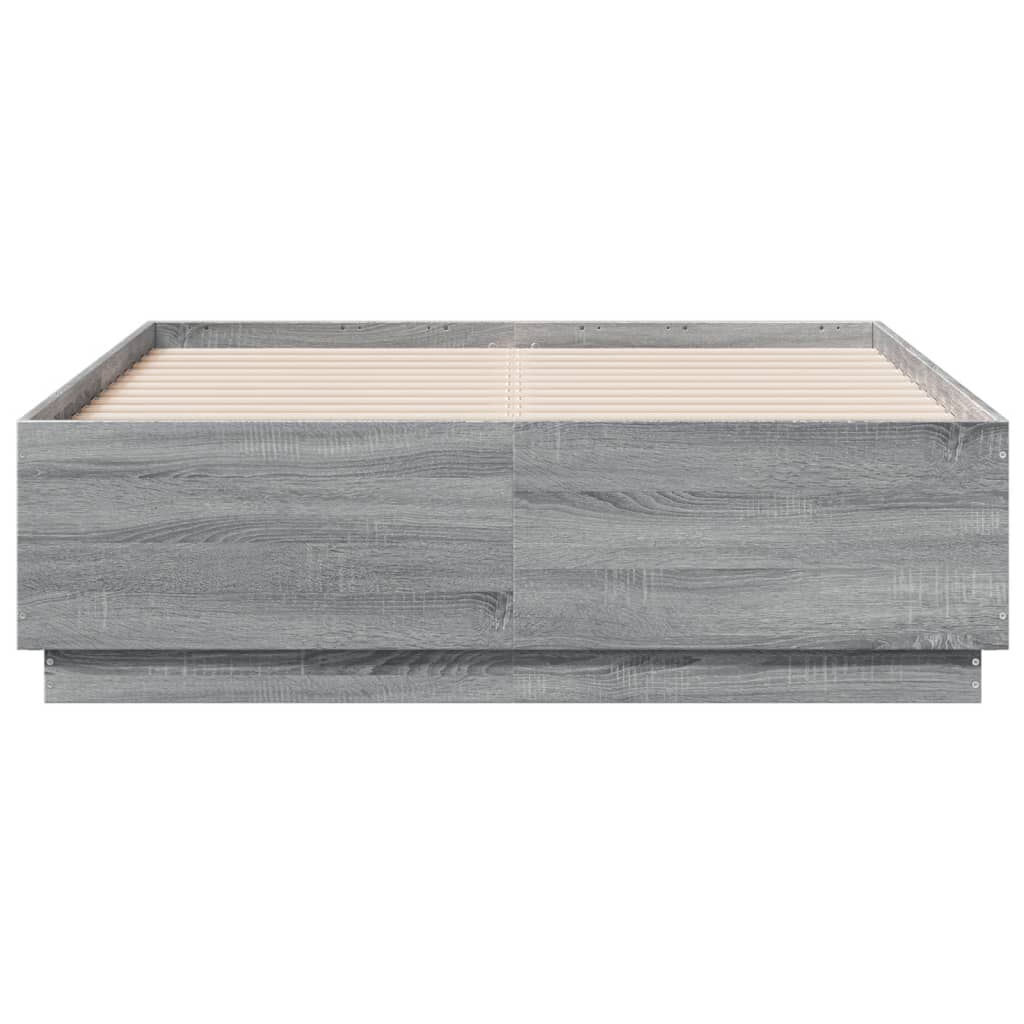 Giroletto Luci LED Grigio Sonoma 120x190 cm Legno Multistrato 3209658