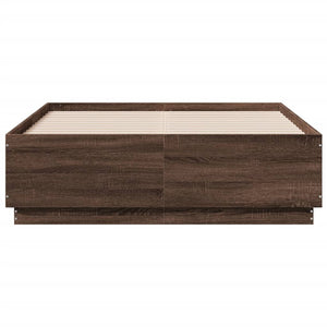 Giroletto Luci LED-Struttura Letto con LED Rovere Marrone 120x190 cm Legno Multistrato