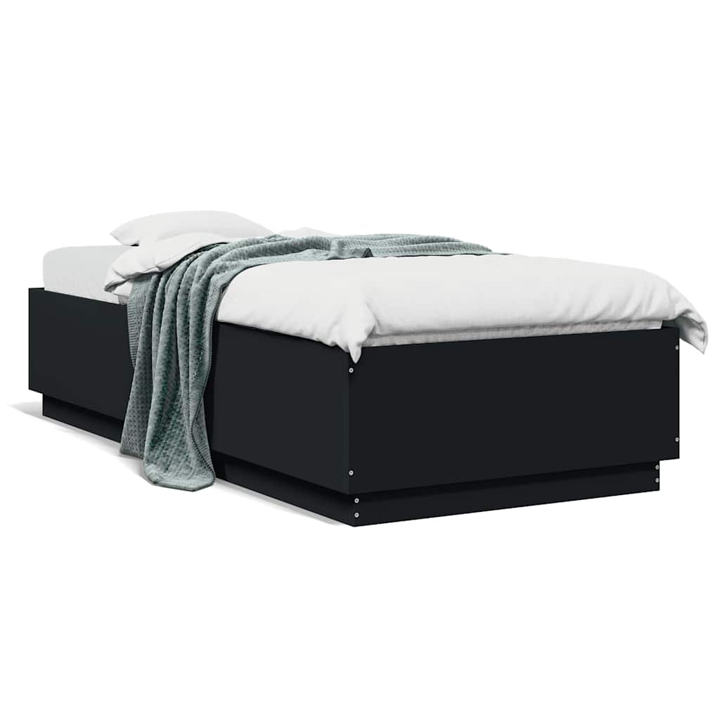 Giroletto-Struttura Letto Nero 100x200 cm in Legno Multistrato 964981