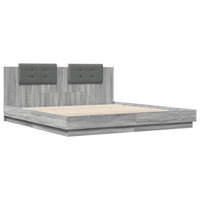 Giroletto Testiera-Struttura Letto Grigio Sonoma 200x200 cm Legno Multistrato 244180